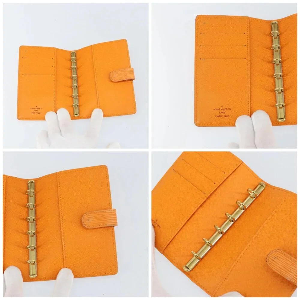 LOUIS VUITTON Epi Agenda PM Day Planner Cover Orange Mandarin R2005H Auth BA